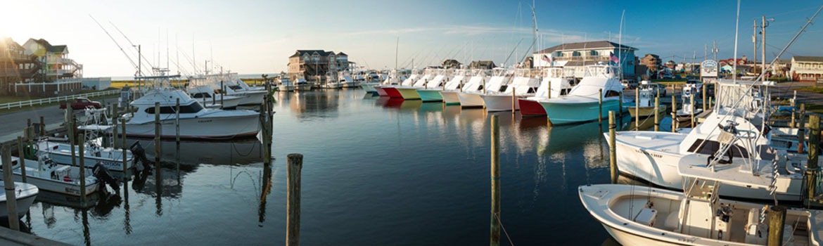 Hatteras Harbor Marina at dusk